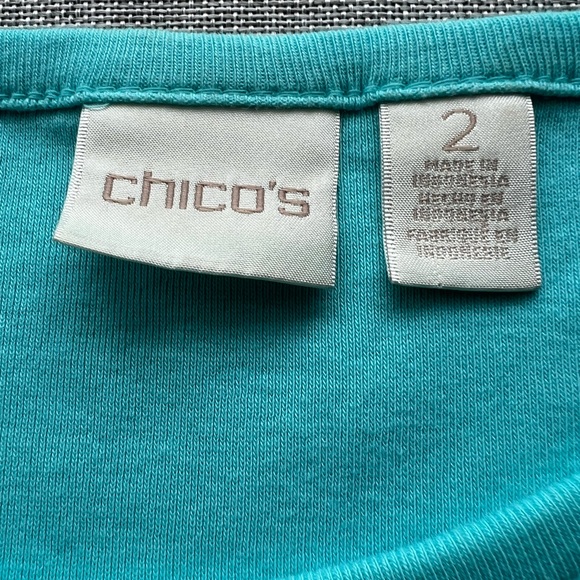 Chico’s Blue Cotton Top - SZ 2. (L) - Picture 5 of 6